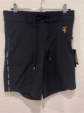 NWT Tucann Swim Trunks Mens Small Black Boardshorts Beach Vacation